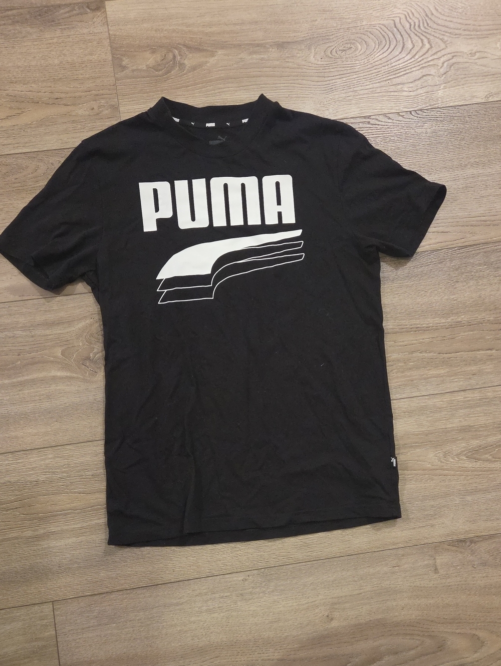 Puma Black Tee with White Bold Logo